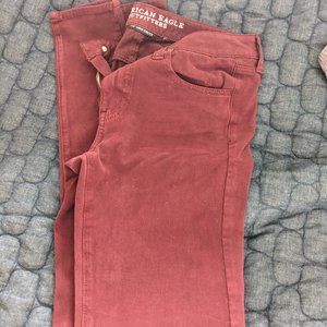 American Eagle Burgandy Skinny Jegging